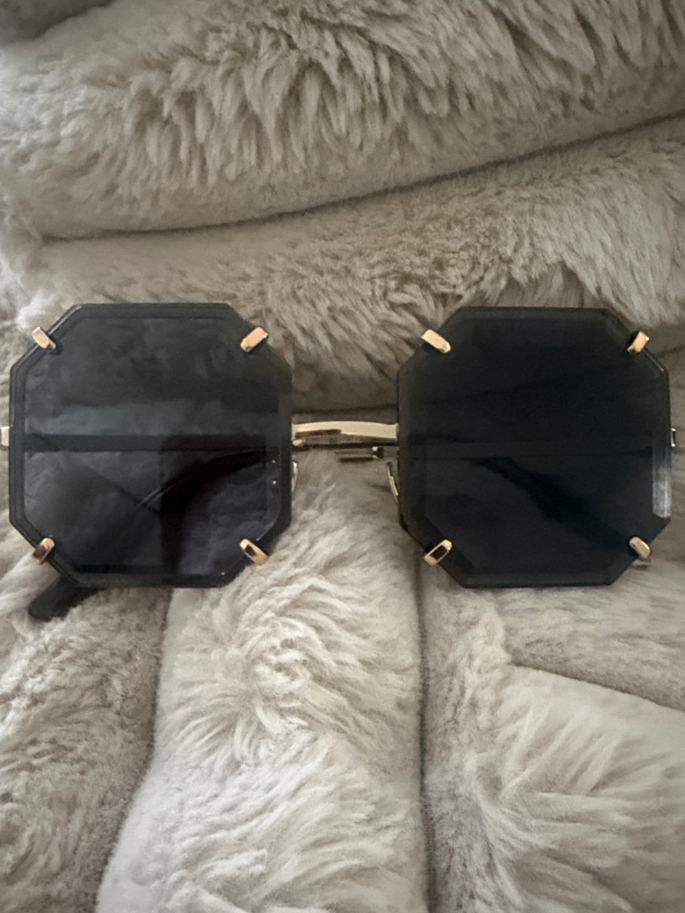 Dolce & Gabbana Black Sunglasses with Gold Accents